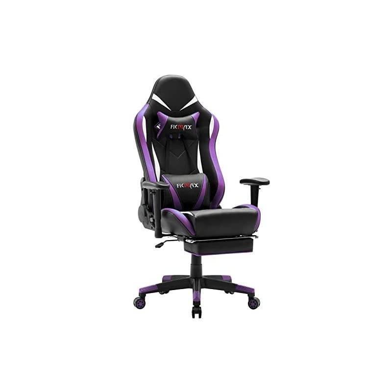 Green Massage Gaming Chair High Back, Big and Tall Computer Gaming Chair with Footrest, Ergonomic Gamer Chair for E-Sport, Reclining Video Game Chair with Headrest and Lumbar Support