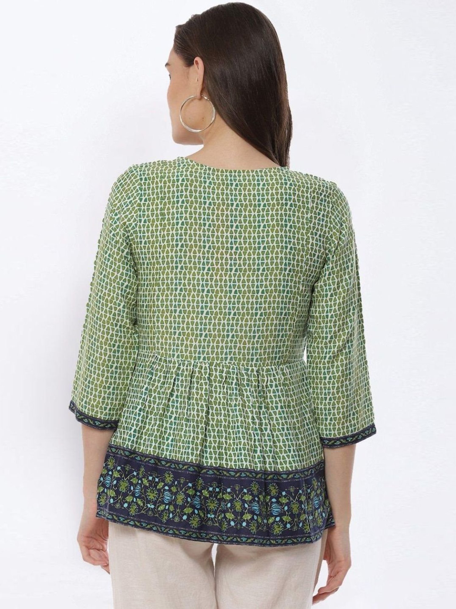 Rangriti Green Printed Top