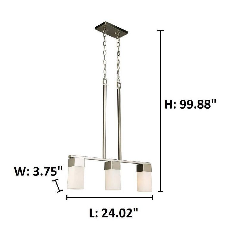 Ciara Springs 3 Light Pendant Silver/White - EGLO