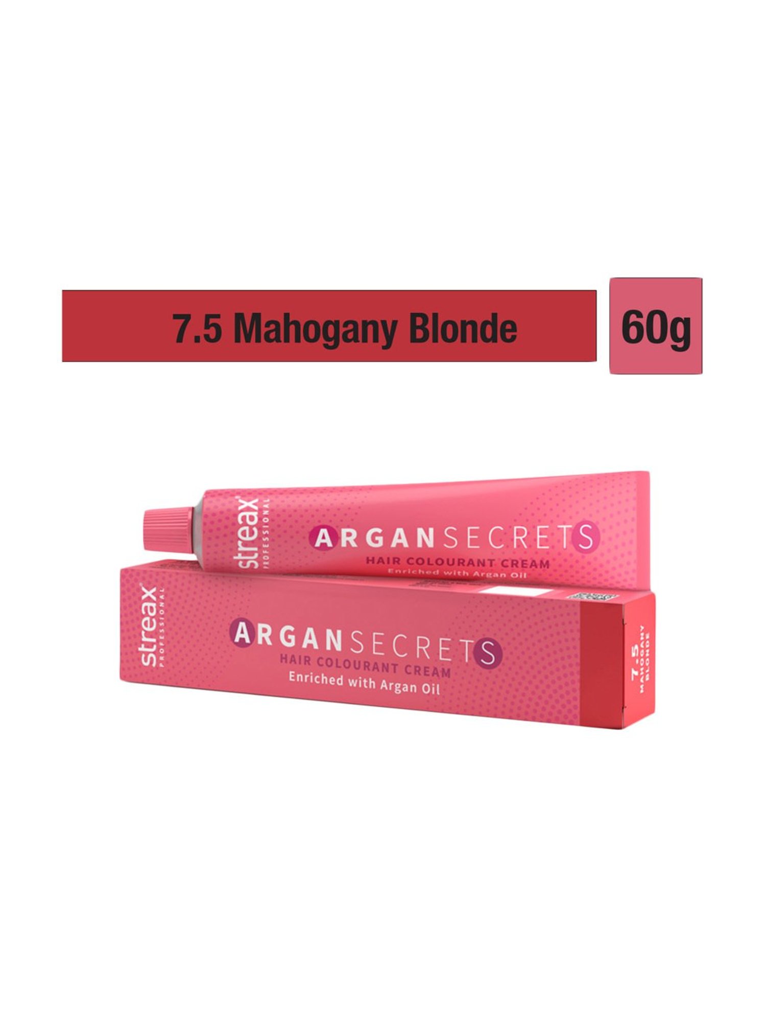 Streax Professional Argan Secret Hair Colourant Cream Mahogany Blonde 7.5 - 60 gm