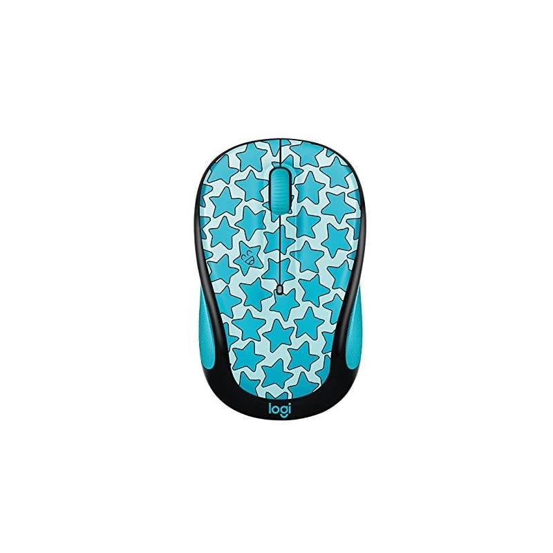 Doodle Collection M325c Mouse optical 5 buttons wireless 24 GHz USB wireless receiver Twinkle Teal