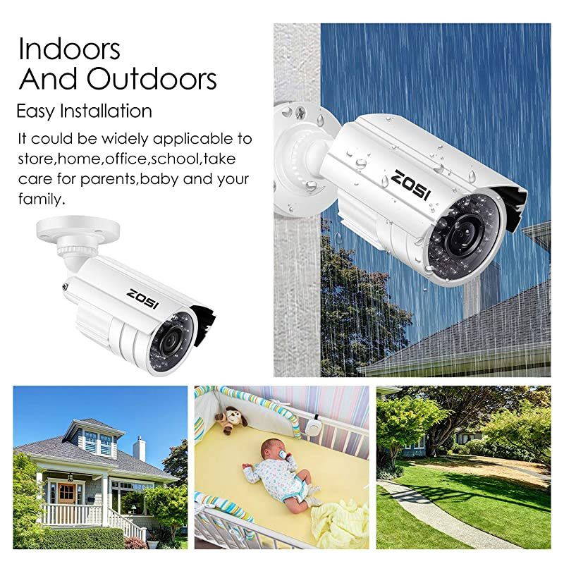 4 Pack 2MP 1080p HDTVI Home Security Camera Outdoor Indoor 1920TVL36PCS LEDs120ft Night Vision 105&deg;View Angle Weatherproof Surveillance CCTV Bullet Camera Black Color