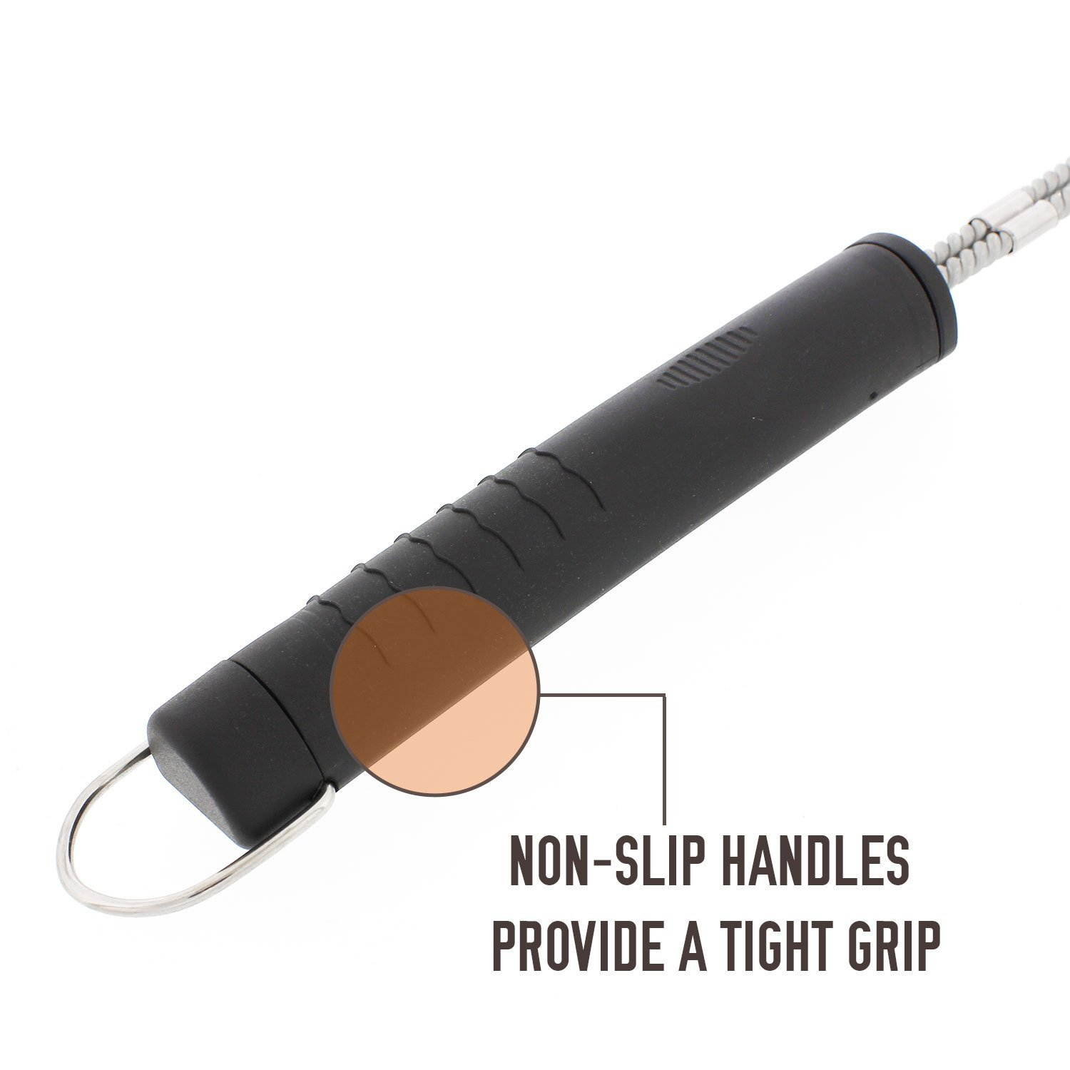 Yukon Glory BBQ Grill Brush- Stainless Steel Bristles 3 Sides, 6-inch Flexible Head, 18 Inch