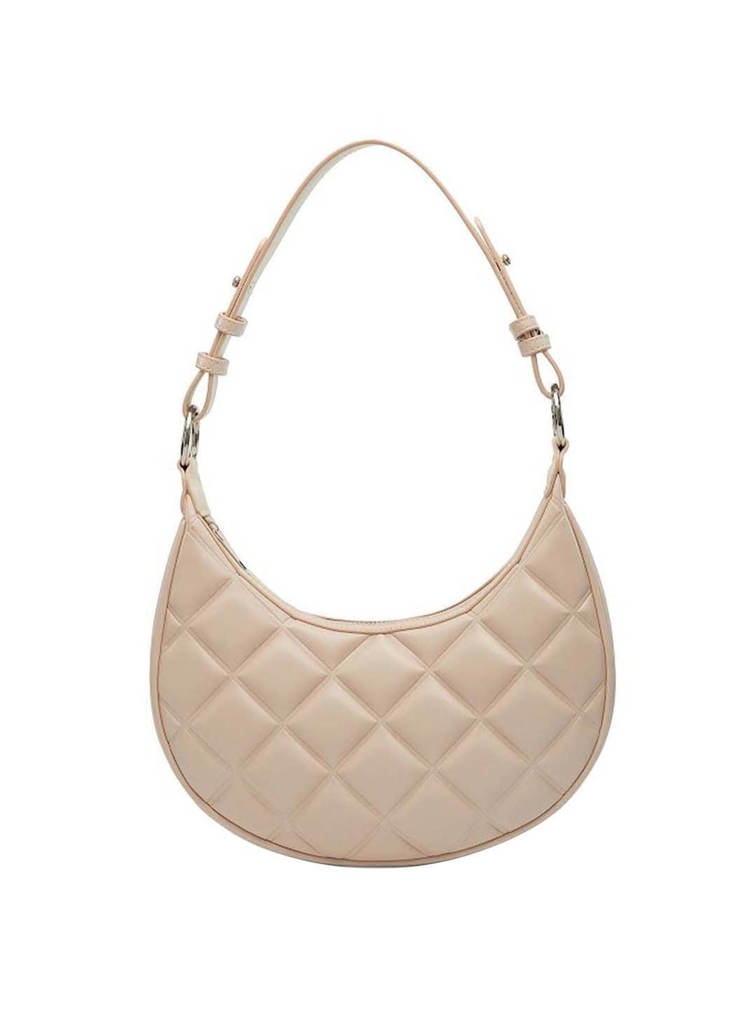 Miraggio Beige Quilted Medium Hobo Shoulder Bag