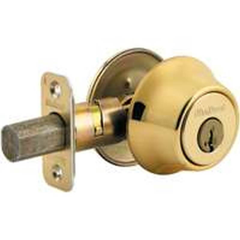 Kwikset Polished Brass Single Cylinder Deadbolt with SmartKey Security