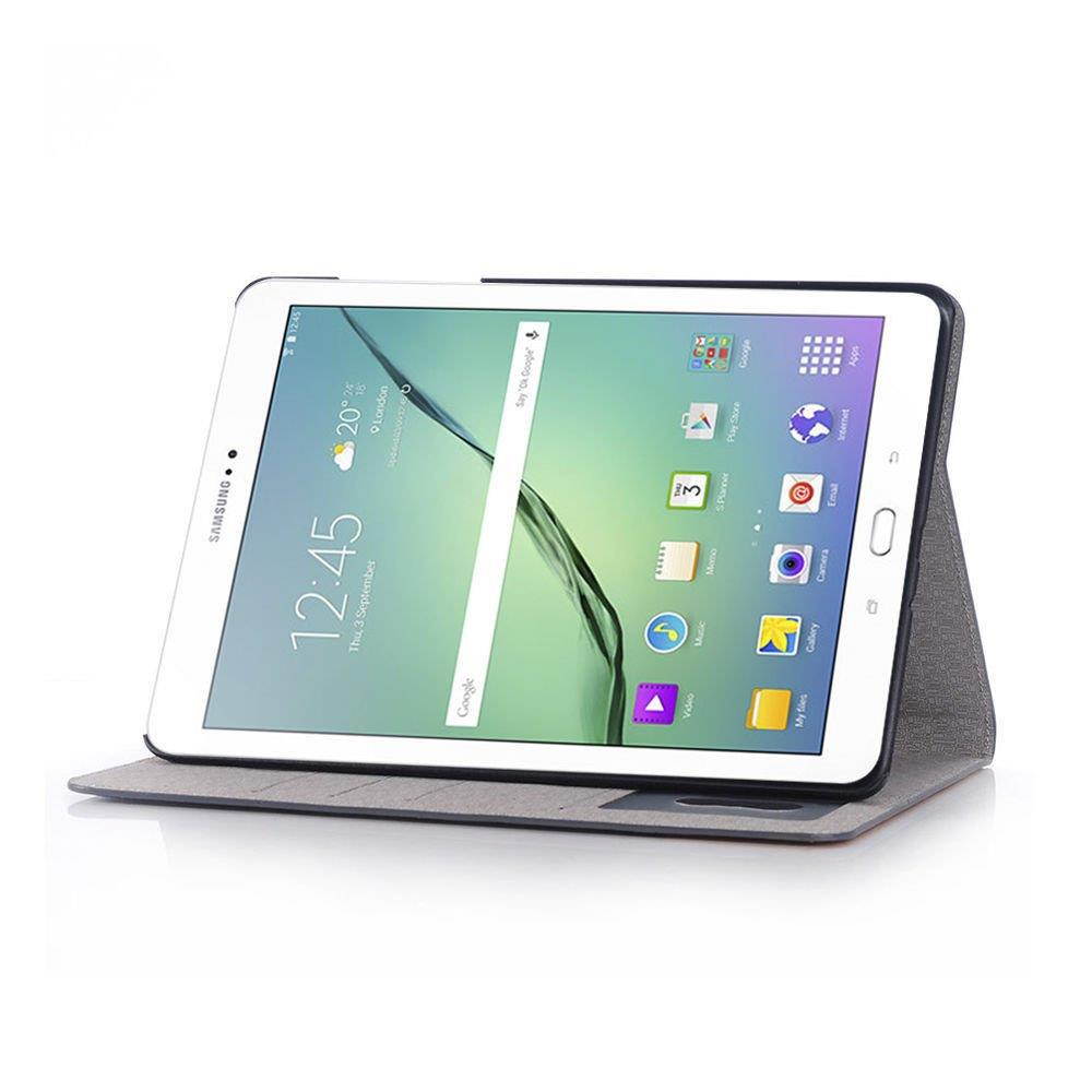 Folio Leather Stand Cover Case for Samsung Galaxy Tab A 9.7" T550/ P550 Gray