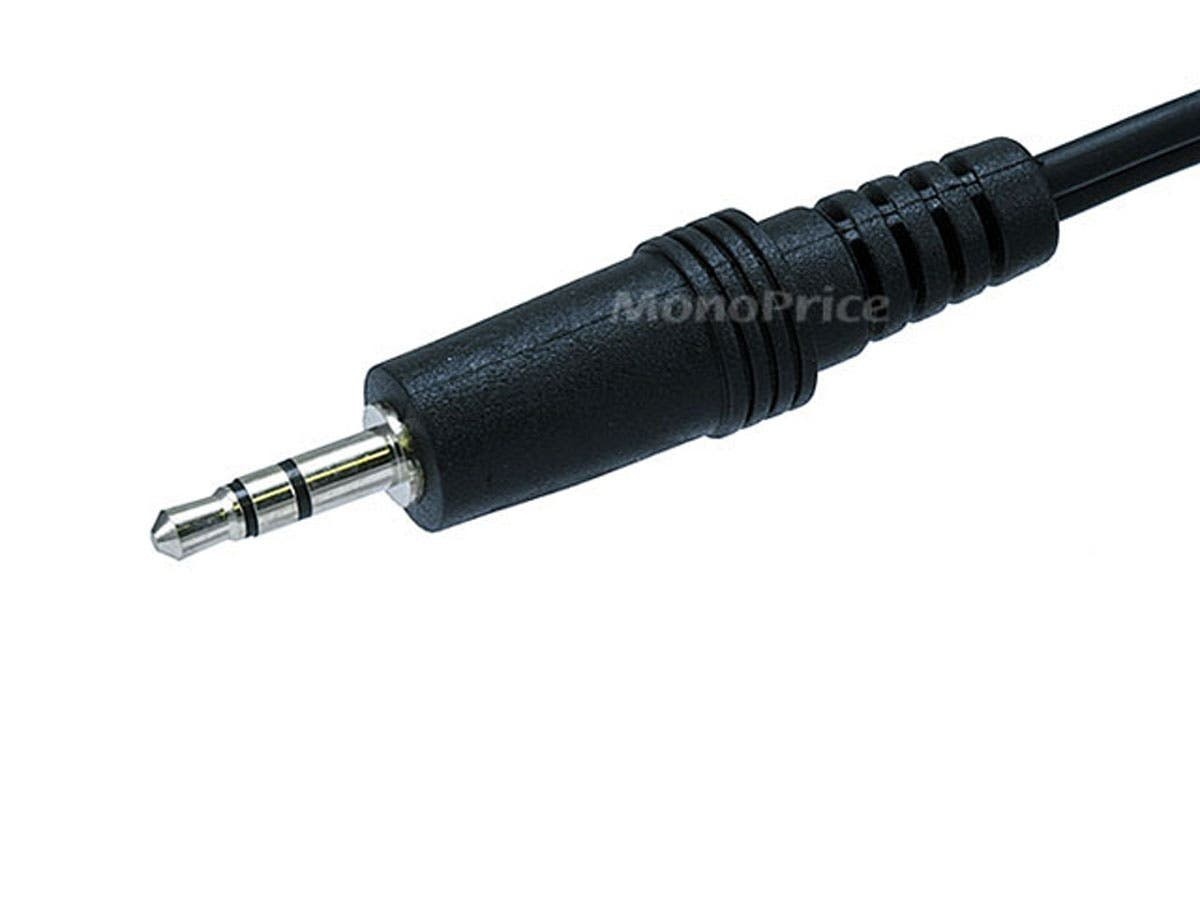 MonoPrice 668 6ft 3.5mm Stereo Plug/Two 3.5mm Stereo Jack Cable Cord - Black