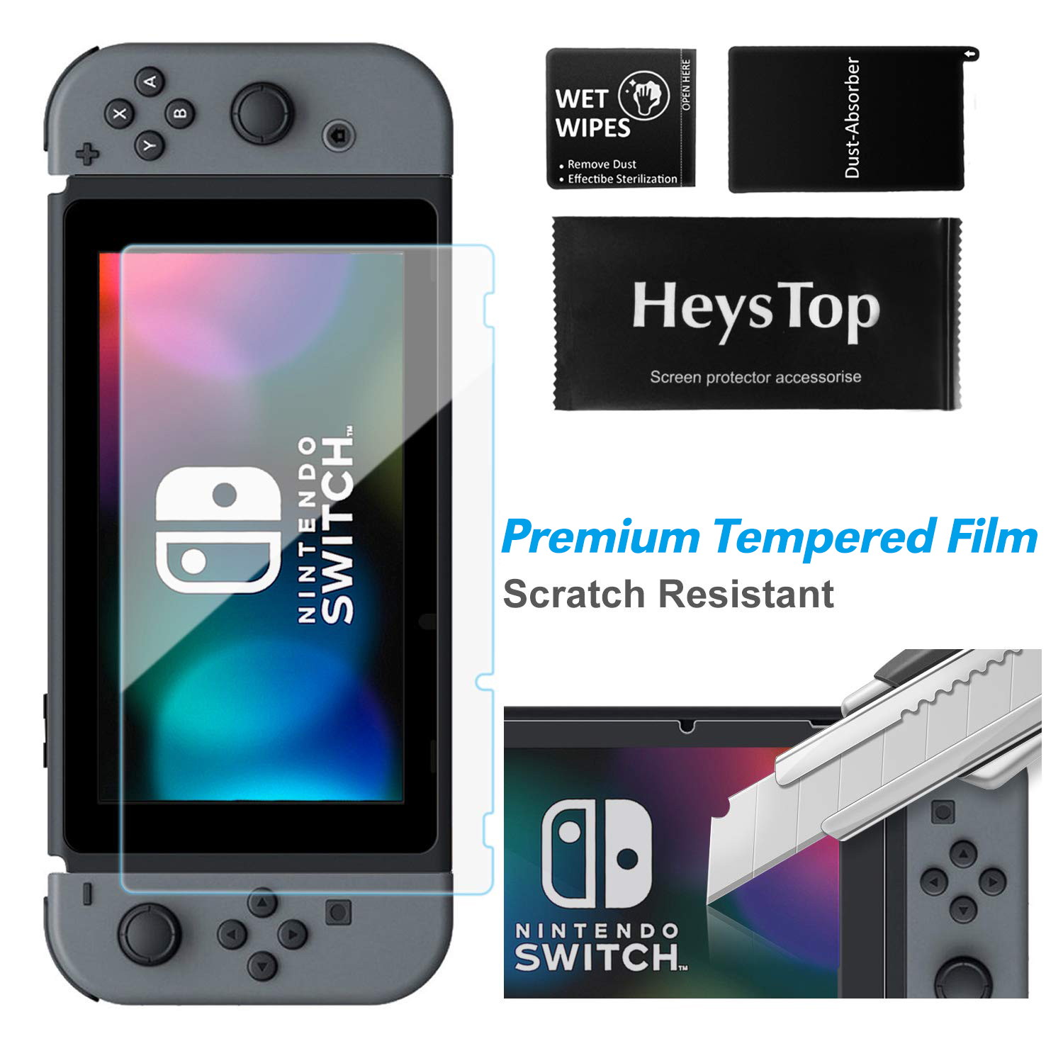 HEYSTOP Case Compatible with Nintendo Switch Carry Case Pouch Switch Cover Case 6 Joycon Grips and PlayStand for Nintendo Switch Screen Protector Thumb Grips Caps for Nintendo Switch Accessories