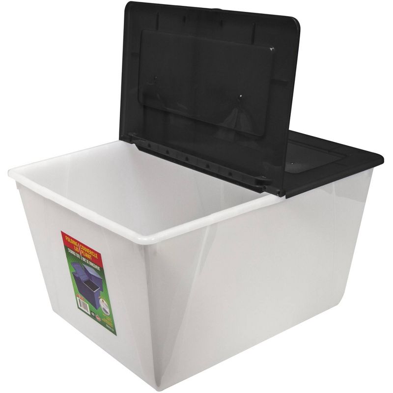 Storex 16gal 4pk Storage Totes with Folding Lid - White