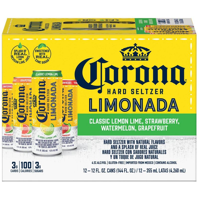 Corona Hard Seltzer Limonata Variety Pack - 12pk/12 fl oz Slim Cans