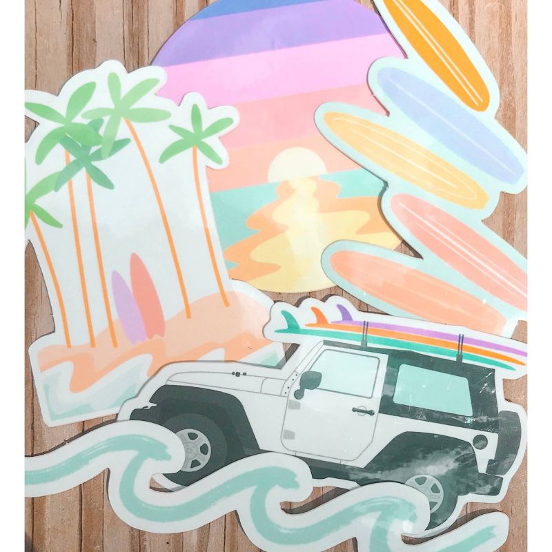 ACS Aesthetic Tropical Surf Sticker Pack