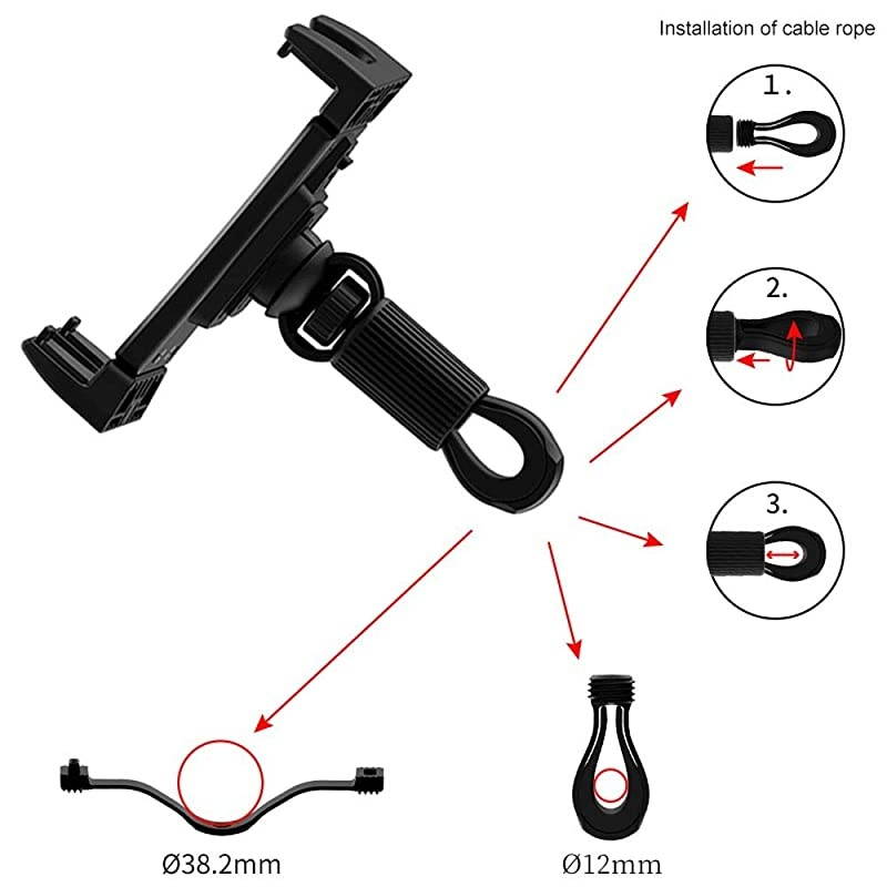 Bike Adjustable Tablet Stand:Tationary Bicycle Recumbent Indoor Exercise Rotatable Treadmill Mount Car Phone Holder Compatiable with iPad / iPhone Cellphone Kindle