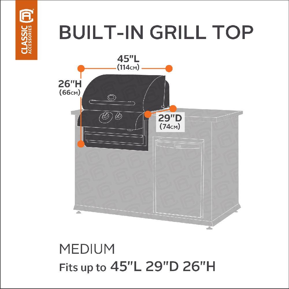 Classic Accessories 55-324-035101-EC Ravenna Built In Barbeque Grill Top Cover - Medium