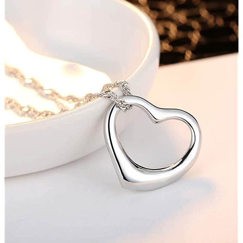 Fashion Jewelry Silver Plated Perfect Love Open Heart Pendant Necklace