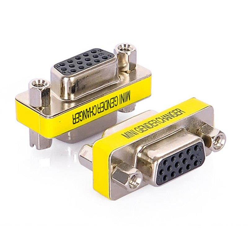 VGA 3 row DB15 Female to DB15 D-SUB MINI Adapter 15 pin D-Sub HD SVGA MINI Gender Changer Adapter PC VGA Female Cable
