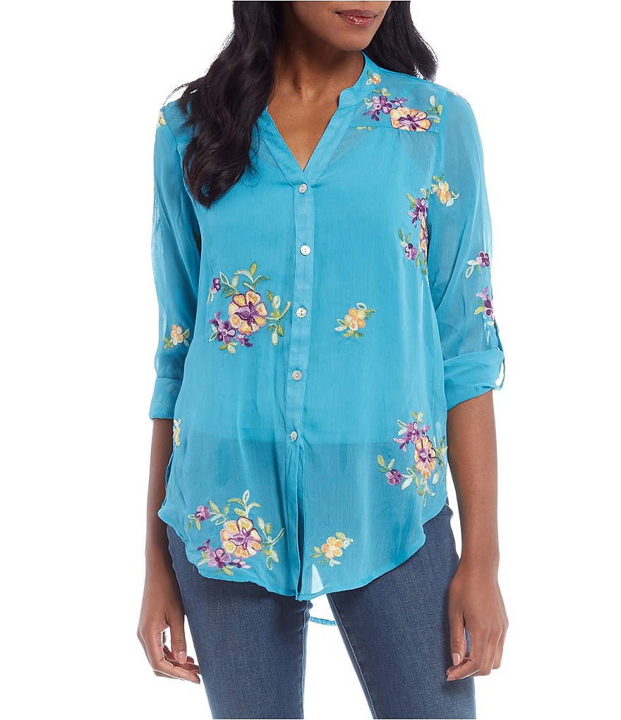 Eva Varro Animal Print Knit Jersey 3/4 Slit Sleeve Tunic