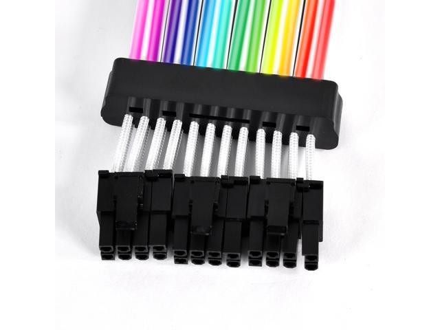 Graphics Card 6+2Pin 8Pin Male to Male Adapter Power Cable for Great Wall Dragon Module Power Supply with Net Cover,Black,about 58cm