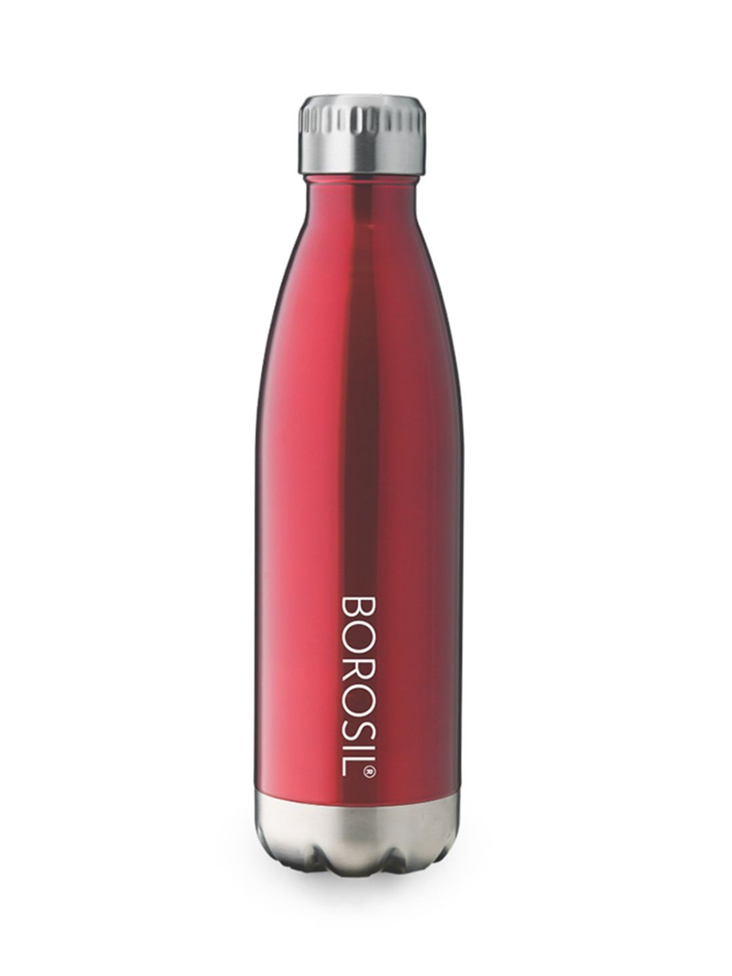 Borosil Red Stainless Steel TRANS Bolt Vacuum Insulated Flask Water Bottle- 750 ml