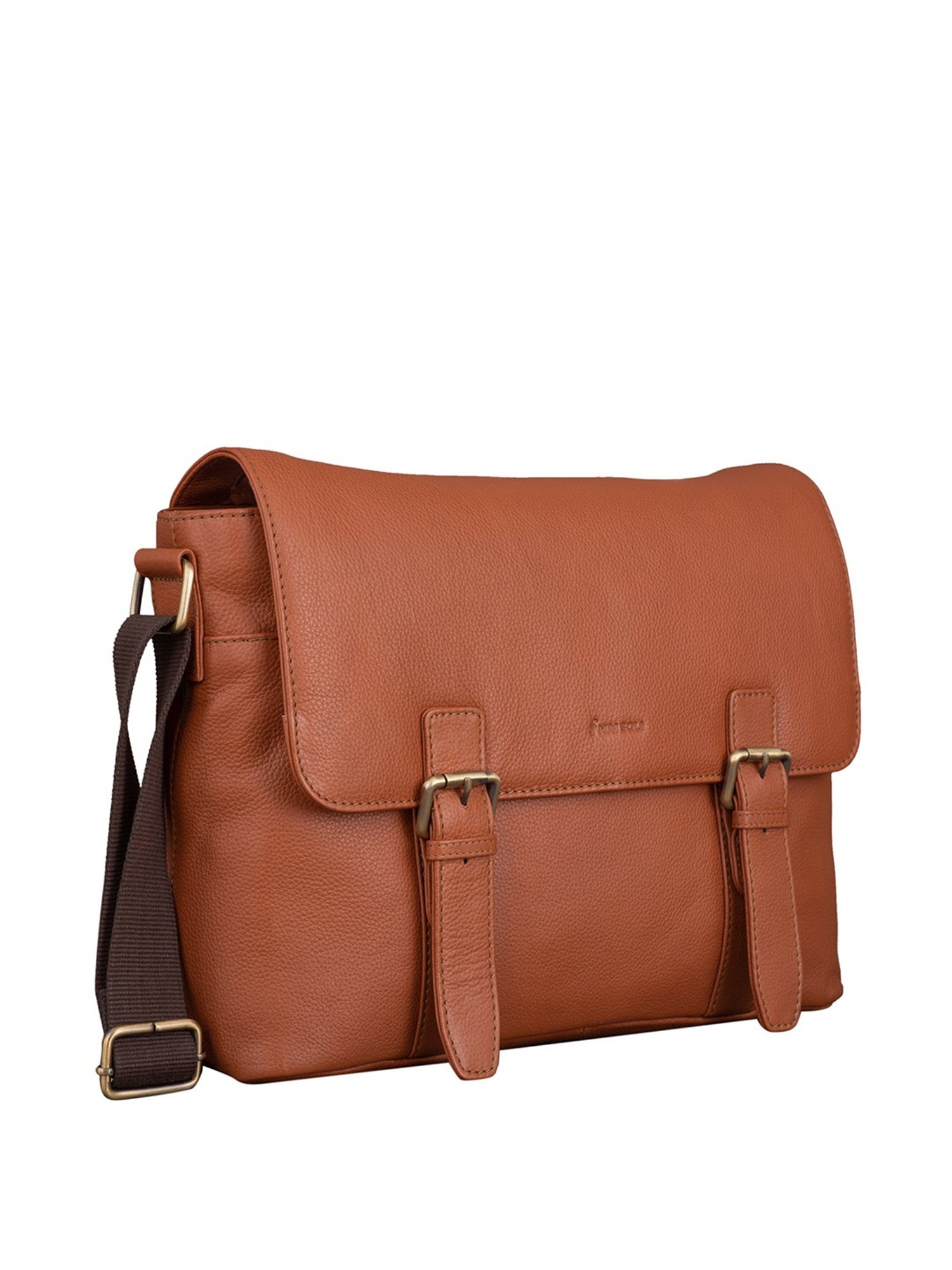 Mai Soli  Tan Leather Medium Messenger Bag