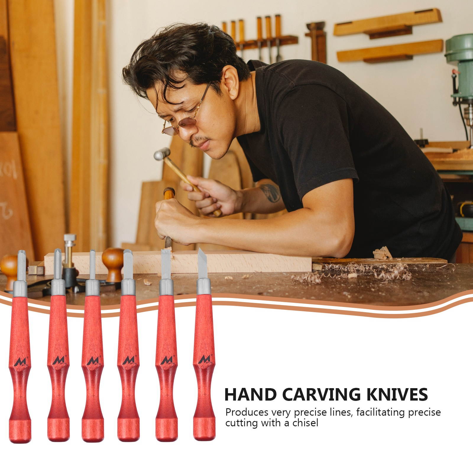 12pcs Useful Carving Tools Woodcut Knives Woodworking Knives with Storage Bag