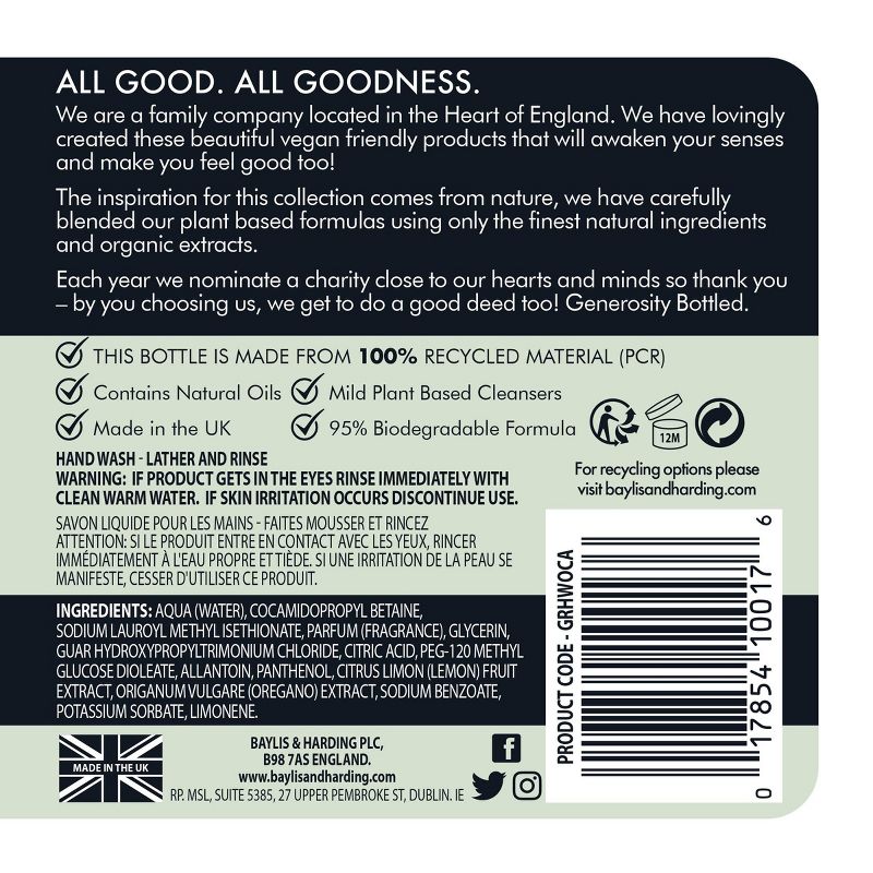 Raw Sugar Foaming Hand Wash Green Apple + Sweet Grass - 12 fl oz