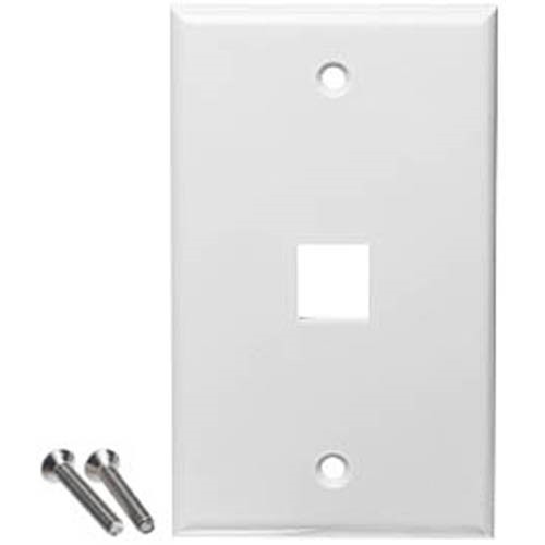 5 Pack Lot 1 port Hole Keystone Jack Wall Plate Smooth Surface White