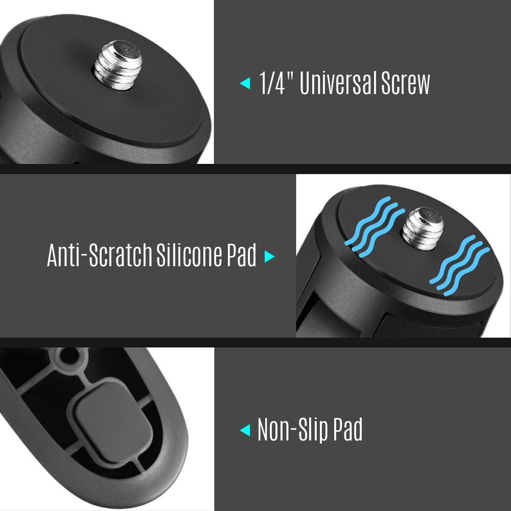 Ulanzi MT-10 Mini Tripod Handheld Monopod Max Loading 2.5KG with 1/4 Inch Screw Mount for Cell Phone ILDC DSLR Action Camera Compatible with DJI OSMO Mobile 3 Stabilizer