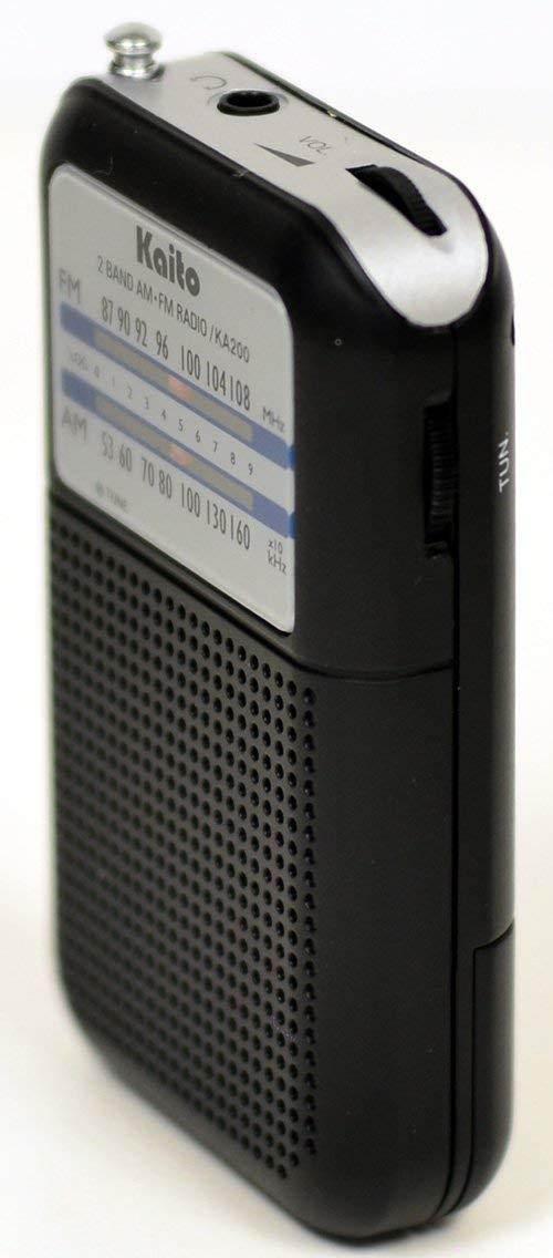 Kaito KA200 Pocket AM/FM Radio, Black