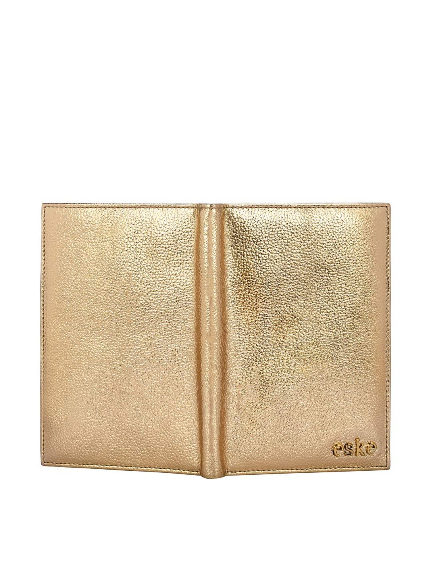 Eske Skylar Gold Solid Medium Passport Holder
