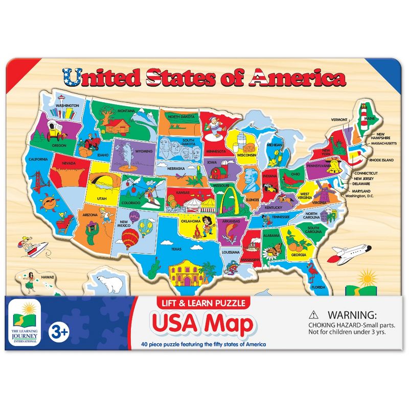 The Learning Journey Lift & Learn Puzzle USA Map