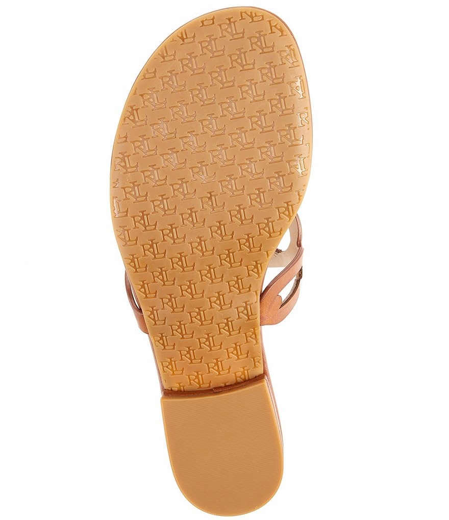 Lauren Ralph Lauren Audrie Leather Logo Thong Sandals