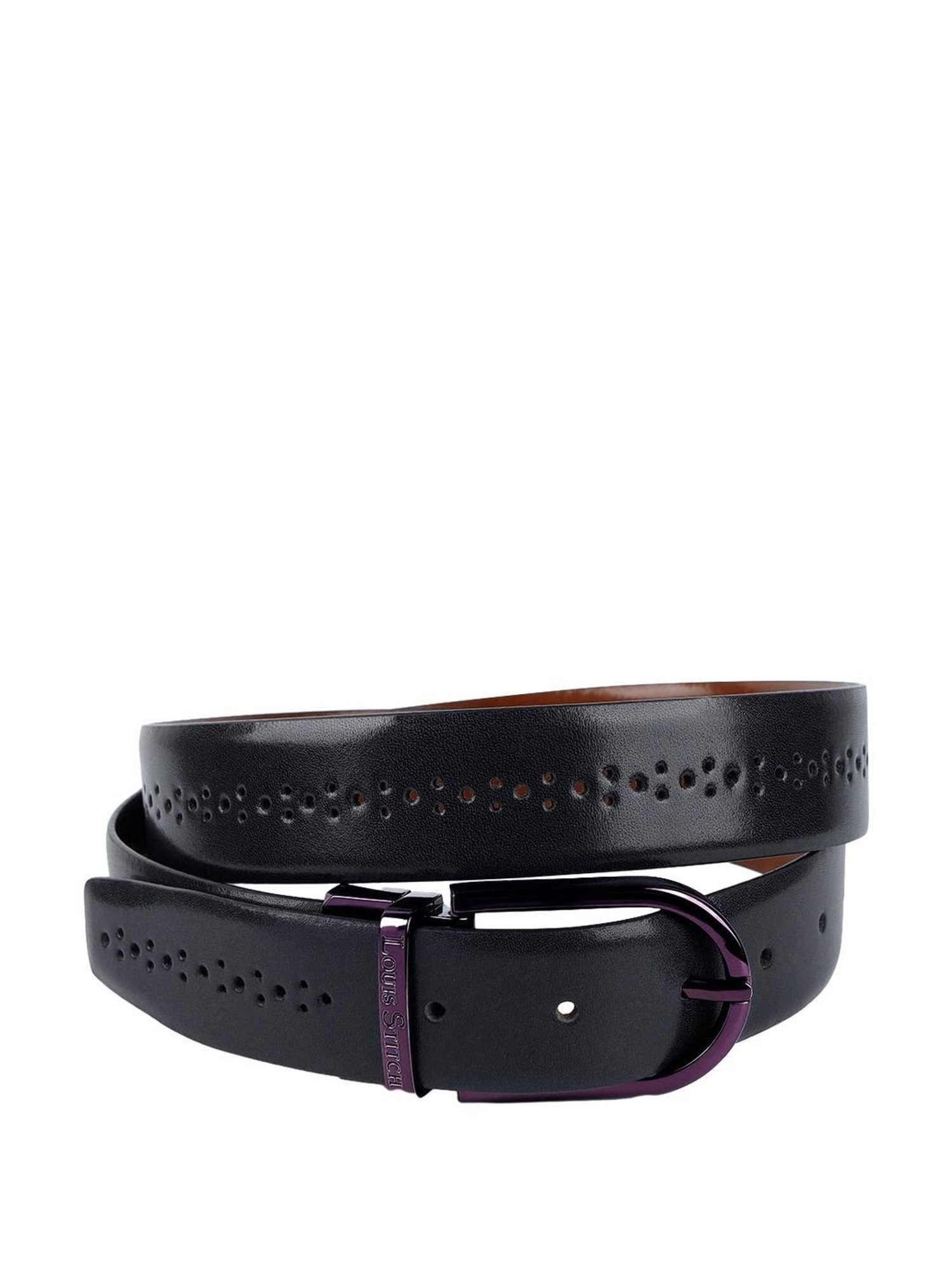 Louis Stitch Spanish Black & Brown Leather Reversible Belt For Men