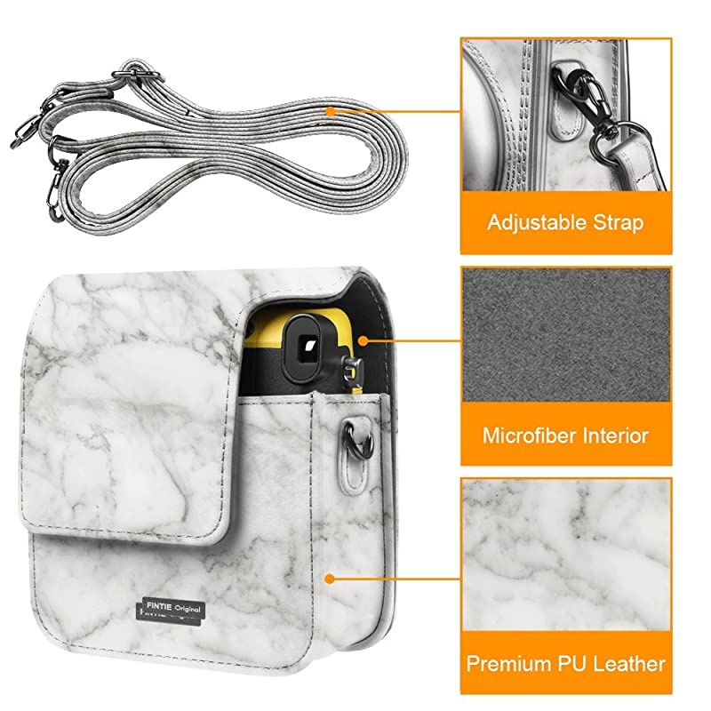 Protective Case for Fujifilm Instax Mini 70 - Premium Vegan Leather Bag Cover for Fujifilm Instax Mini 70 Instant Film Camera with Removable Adjustable Strap, Vintage Black