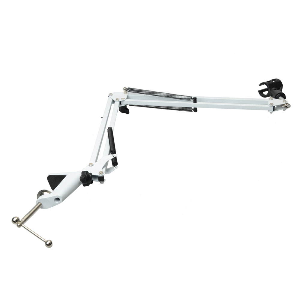 Pro Suspension Boom Scissor Arm Recording Microphone Stand Holder White