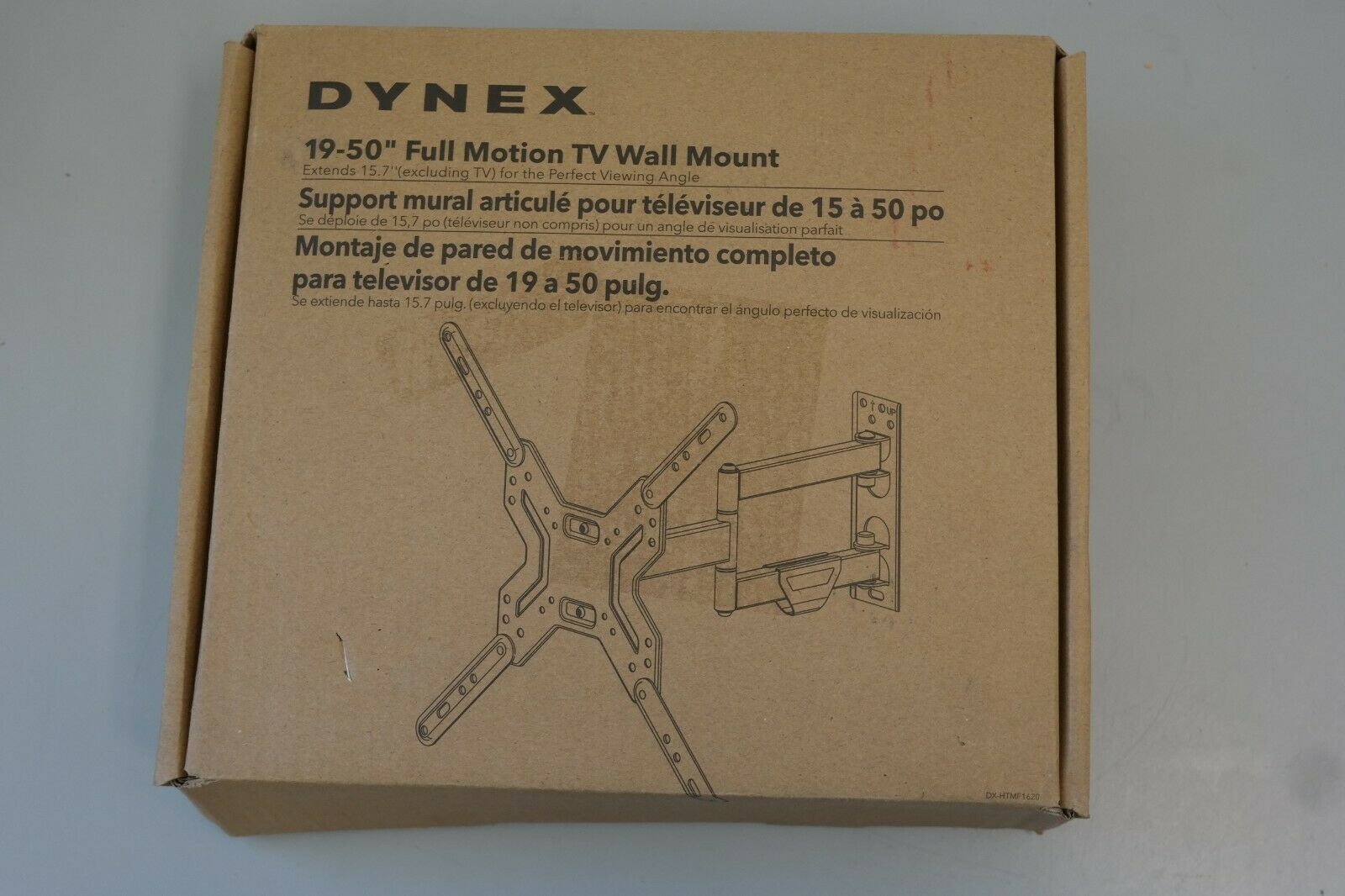 Dynex DX-HTMF1620 FULL MOTION TV Wall Mount for Most 19" - 50" TVs (11C)