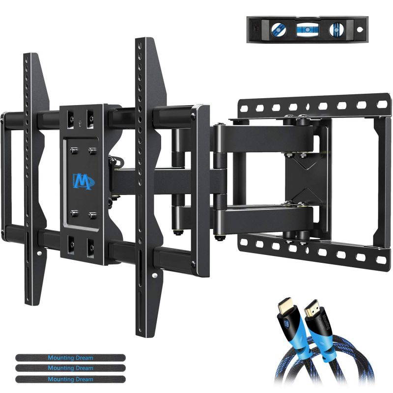 Mounting Dream TV Mount Bracket for 42-70 Inch Flat Screen TVs, Full Motion TV Wall Mounts with Swivel Articulating Dual Arms , Heavy Duty Design - Max VESA 600x400mm , 100 LBS Loading , MD2296