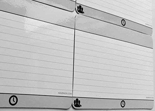 Dry-Erase Planning Card Magnets by AgilePacks for Agile Planning Boards, Scrum, Kanban, Meetings, Productivity | AgilePacks Pro Kit - 40 4x6 Magnetic Planning Cards, Magnetic Cleaning Cloth and Marker