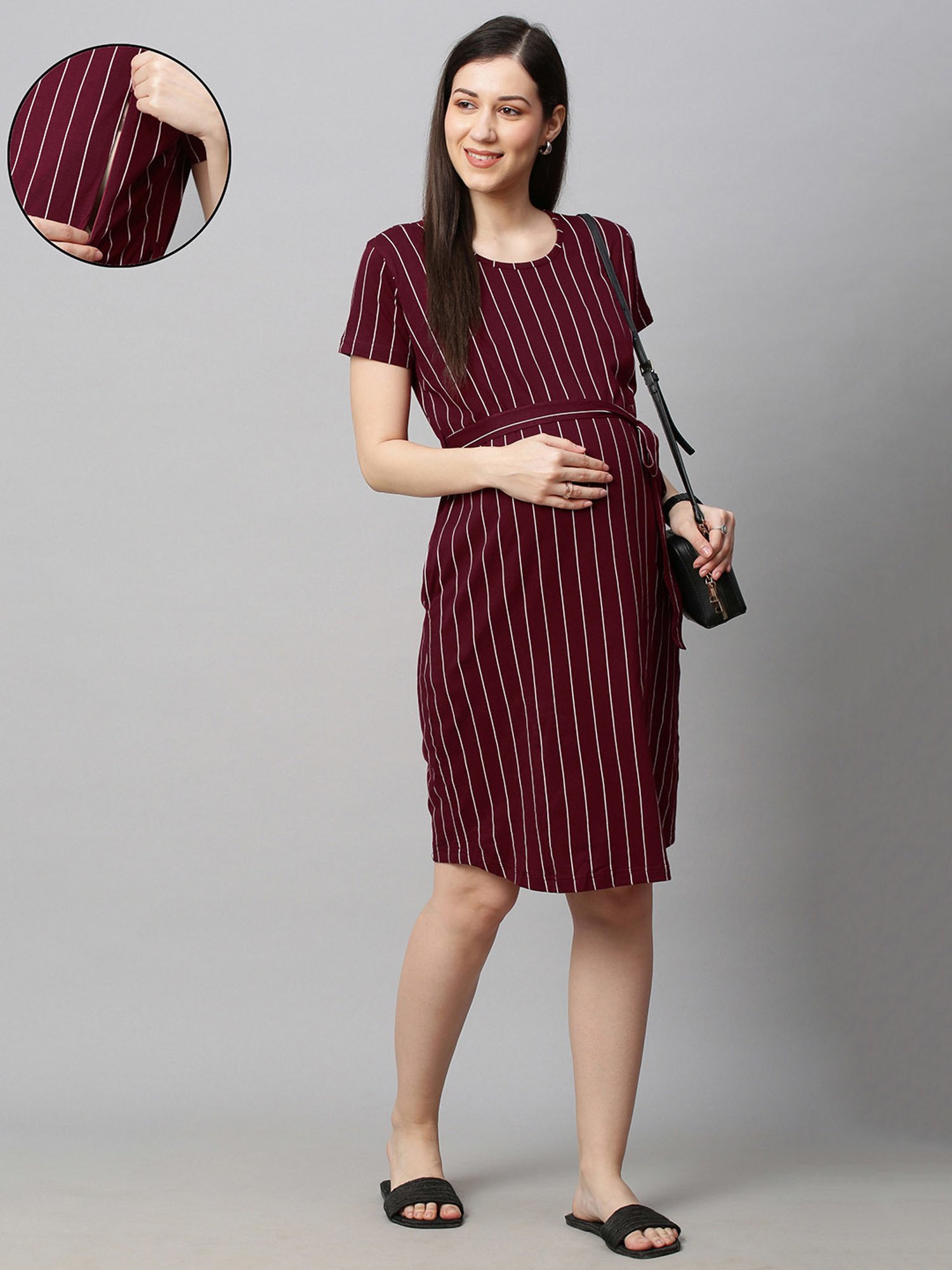 Mine4Nine Multicolor Printed Maternity Kurta