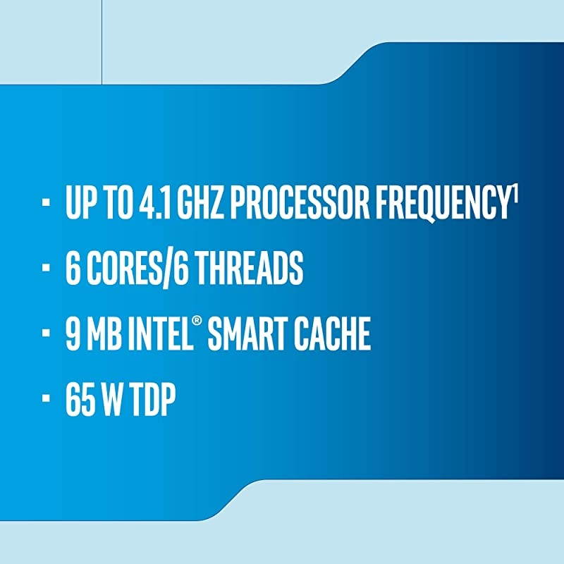 Core i5-9400 Desktop Processor 6 Cores 2. 90 GHz up to 4. 10 GHz Turbo LGA1151 300 Series 65W Processors BX80684I59400