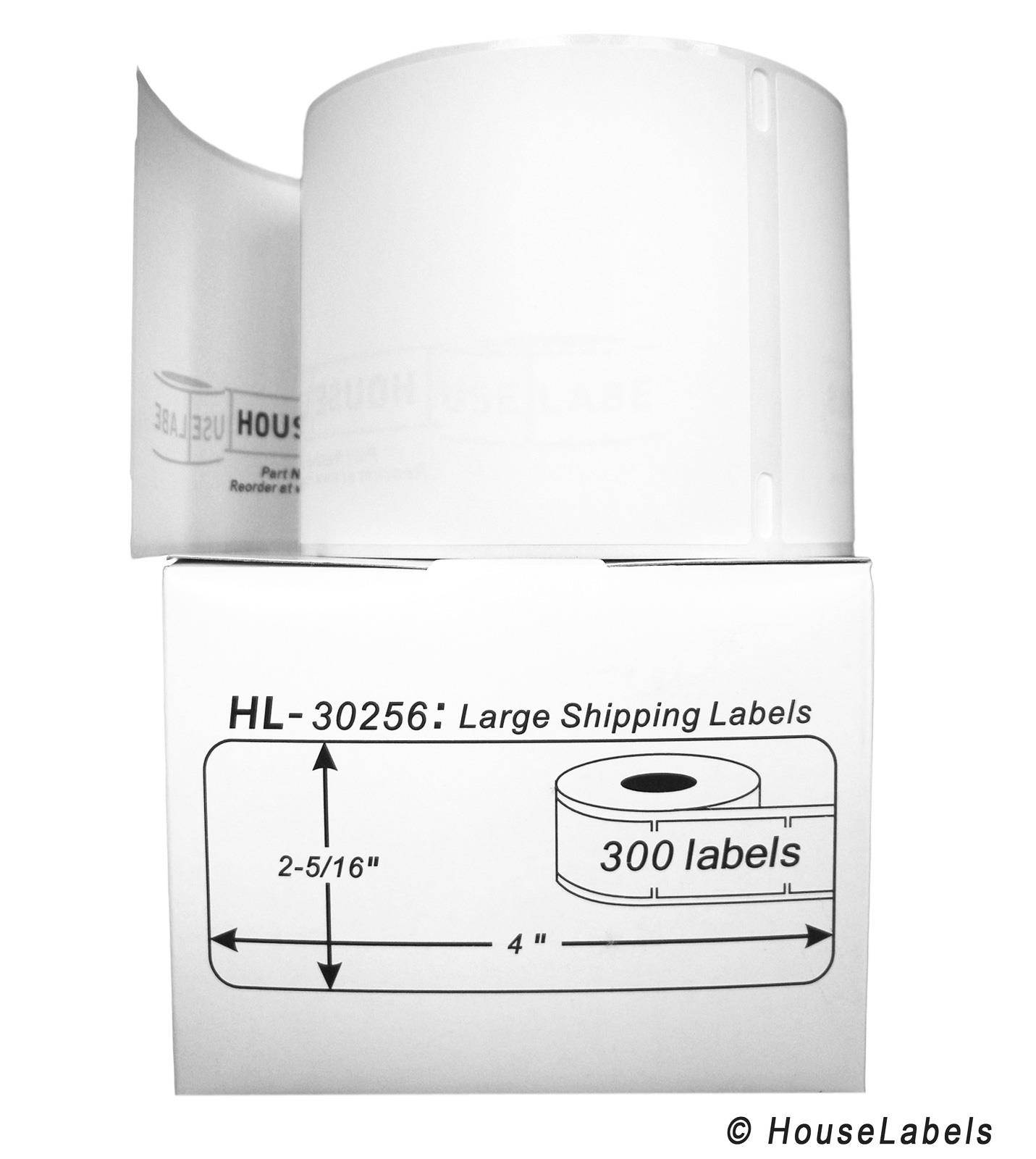 DYMO-Compatible 30256-R REMOVABLE Large Shipping Labels (2-5/16" x 4") -- BPA Free! (1 Roll; 300 Labels per Roll)