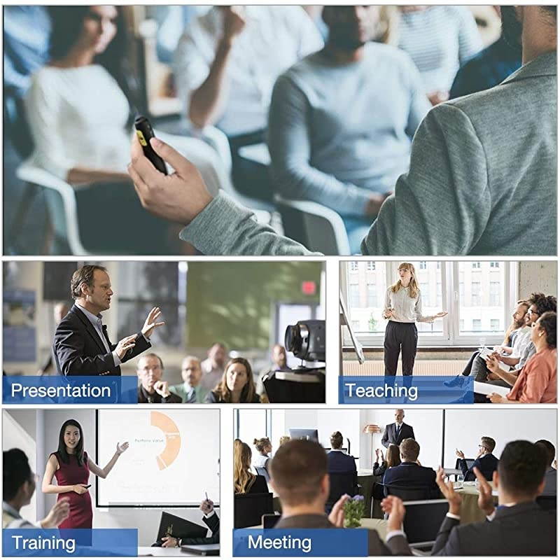 Wireless Presenter Remote, 2.4GHz Wireless USB Presenter PowerPoint Remote PPT Clicker for Presentation