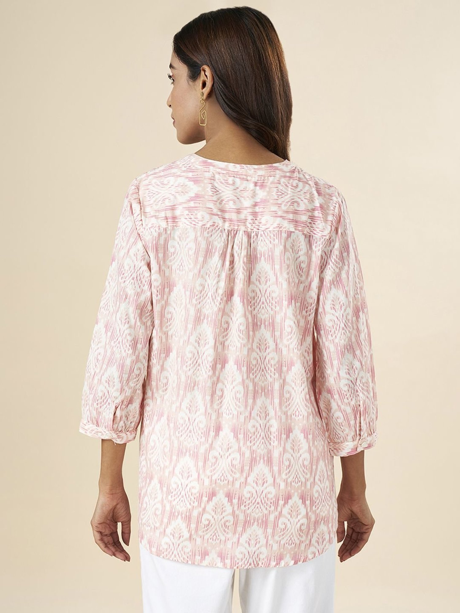 Akkriti by Pantaloons Pink Cotton Printed Tunic