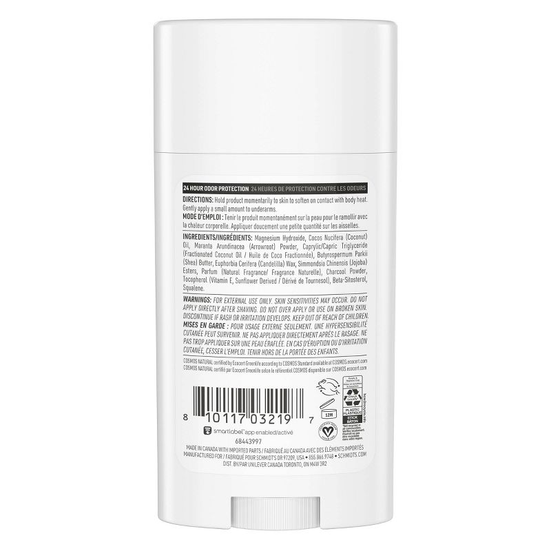 Schmidt's Here + Now Activated Charcoal Sensitive Skin Natural Deodorant – 2.65oz
