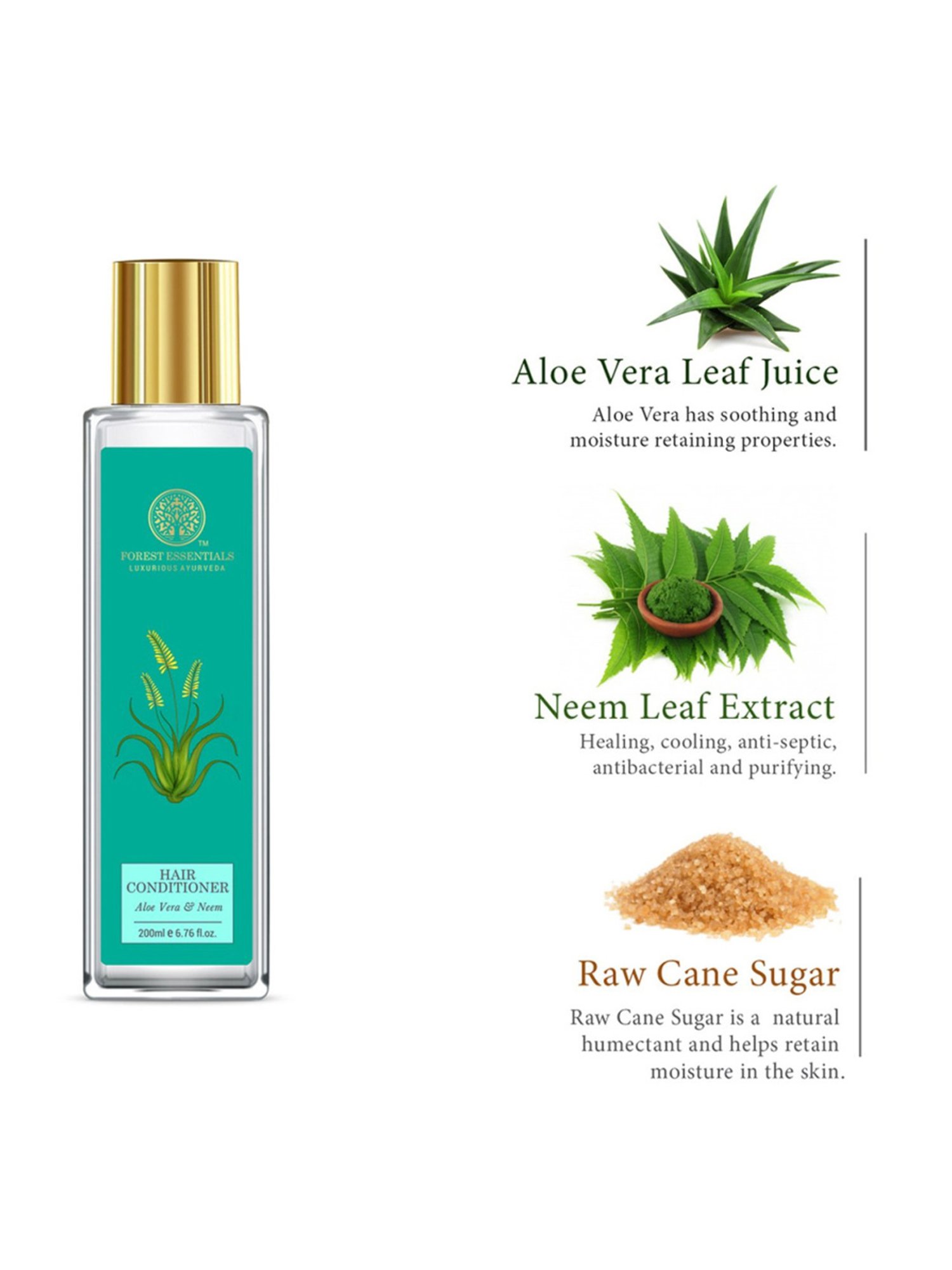 Forest Essentials Natural Ayurvedic Aloe Vera & Neem Hair Conditioner - 200 ml