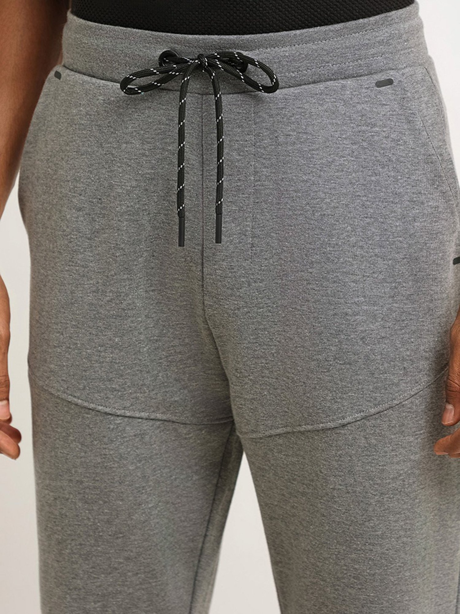 Studiofit by Westside Solid Grey Relaxed-Fit Mid-Rise Track Pants