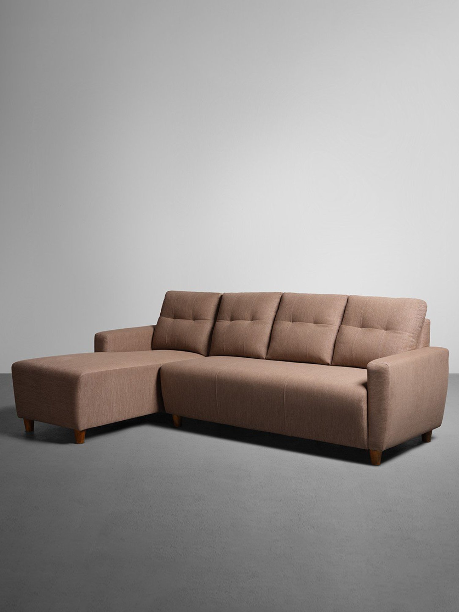 Sleepyhead Yolo Coco Brown Fabric 3 Seater LHS L Shape Sofa Set