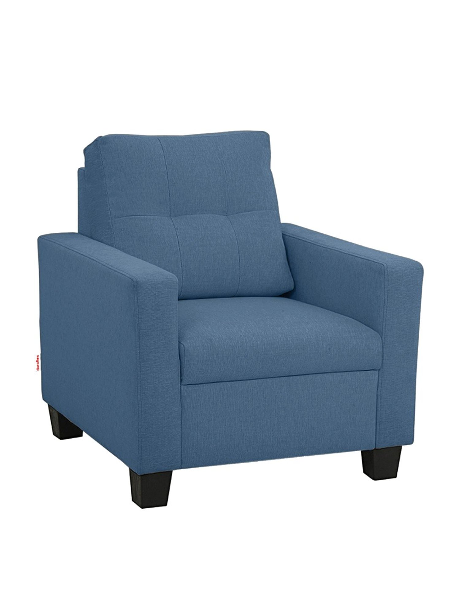 Duroflex Ease Blue Wood 1 Seater Sofa