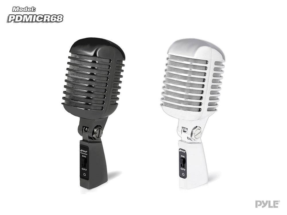 Pyle - Classic Retro Die Cast Metal Vintage Style Dynamic Vocal Microphone with 16ft XLR Cable (Silver)