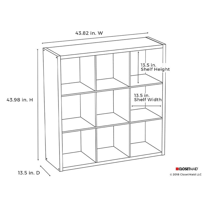 ClosetMaid 459000 Heavy Duty Decorative Bookcase Open Back 9-Cube Storage Organizer, Graphite Gray (2 Pack)