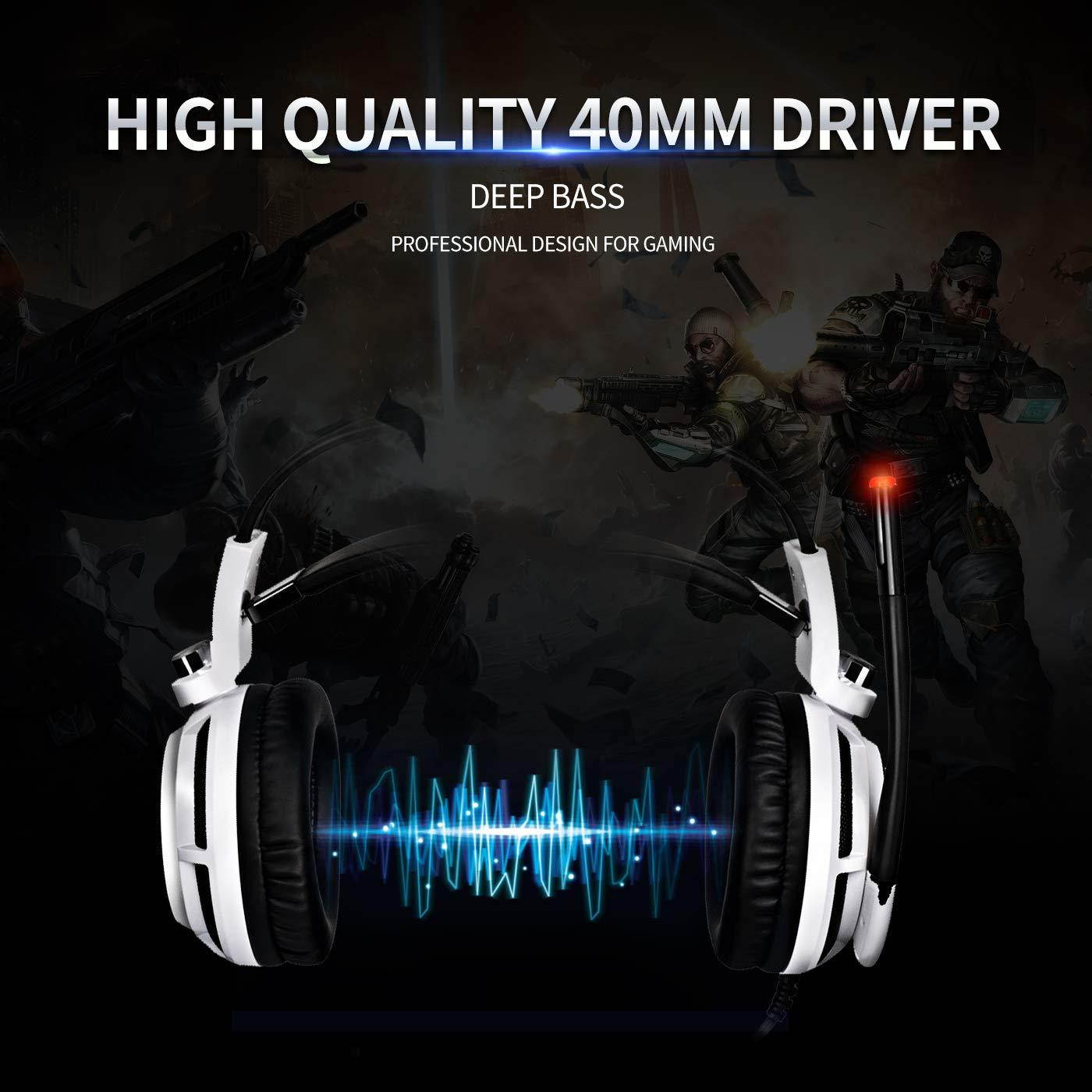 SOMIC G941 Gaming Headset for PS4, PC and Lapto: 7.1 Virtual Surround Sound with Omnidirectional Mic & Volume Control | LED, USB, Lightweight & Comfortable Over Ear Headphones for Professional Gamers